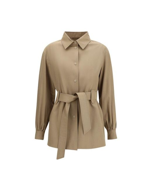 Max Mara Natural Brown Wool Oves Aries Sleeveless Jacket