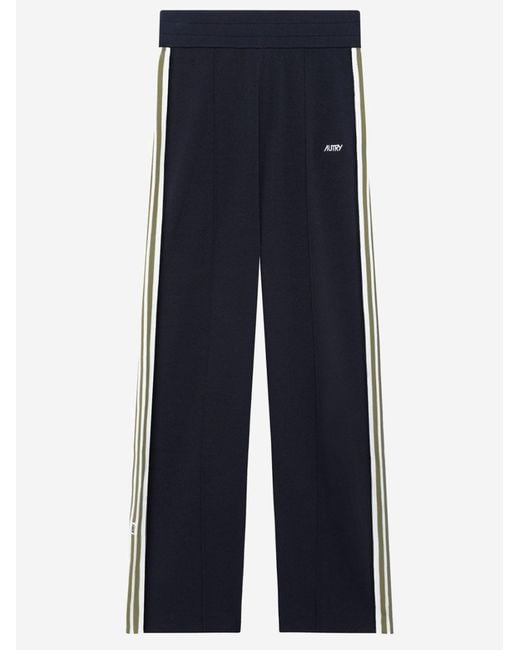 Autry Blue Viscose Knit Jogging Pants Trousers for men