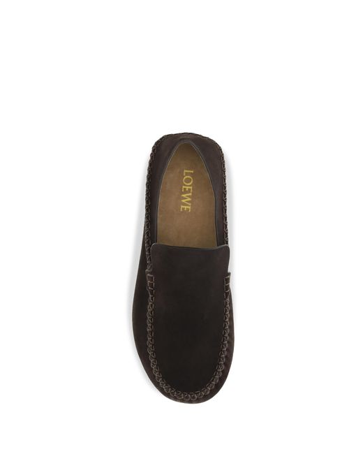 Loewe White Loafers Rambla Suede Upper for men