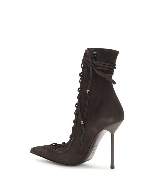 Le Silla Black Ankle Boots Colette Suede Calf Leather
