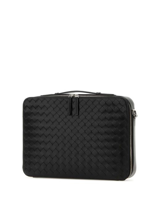 Bottega Veneta Black Leather Getaway Briefcase for men