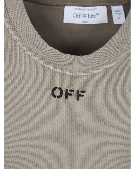 Off-White c/o Virgil Abloh Gray Rib Knit Meteor Tank Top