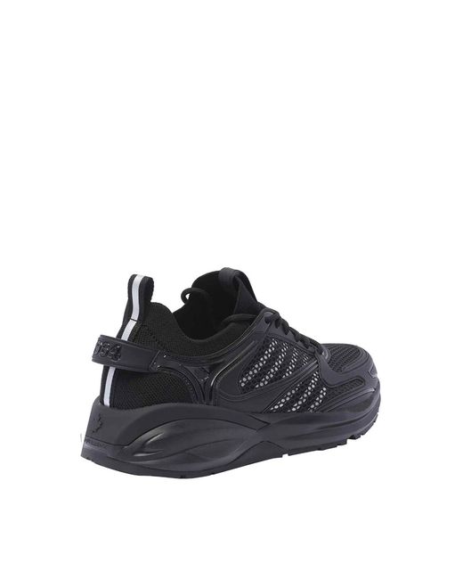 DSquared² Black Dash Logo Lace-Up Sneakers for men