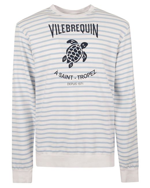Vilebrequin Gray Logo Detail Striped Sweatshirt for men