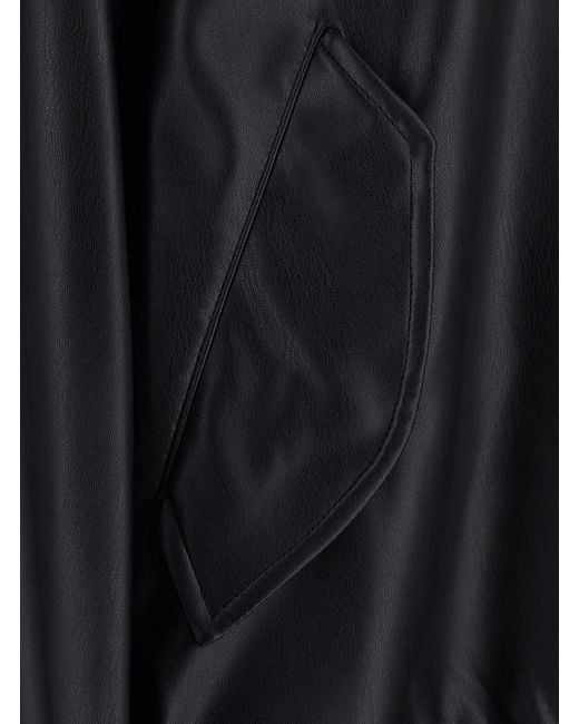 Le Plain Black Bomber Jacket Ecoleather, Coat