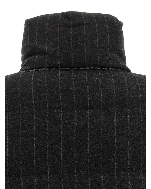 Brunello Cucinelli Black Virgin Wool Full-Length Jacket Clothing