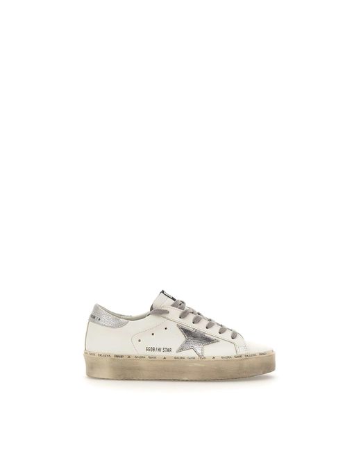 Golden Goose Deluxe Brand White "hi Star Classic" Leather Sneakers