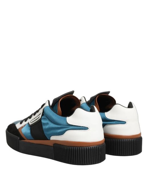 Dolce & Gabbana Black Leather Miami Low Top Sneakers Shoes for men
