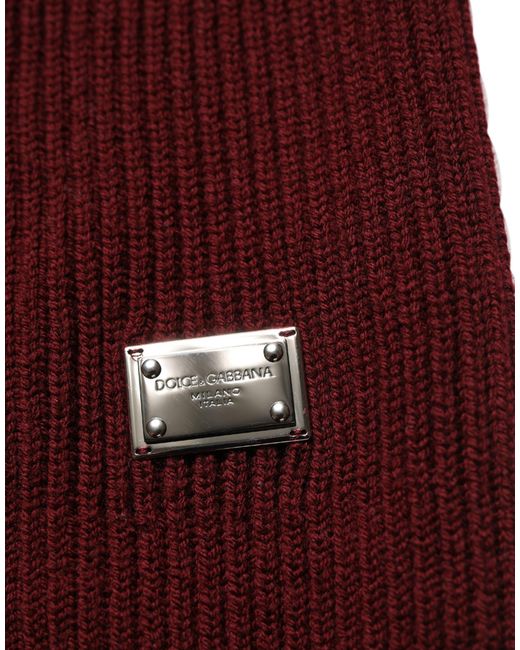 Dolce & Gabbana Red Wool Half Zip Pullover Sweater Virgin Clothing for men