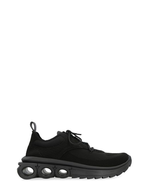 Ferragamo Black Running Sneakers Nima-Anthracite Calf Trainers