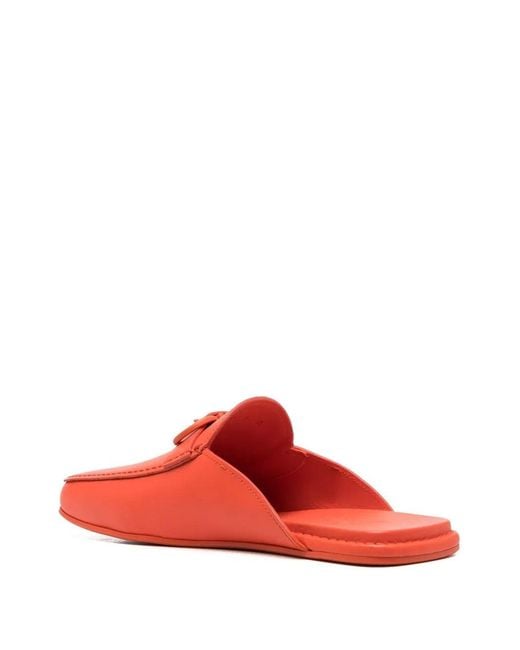 Ferragamo Red Logo Buckle Backless Slipper Mule for men