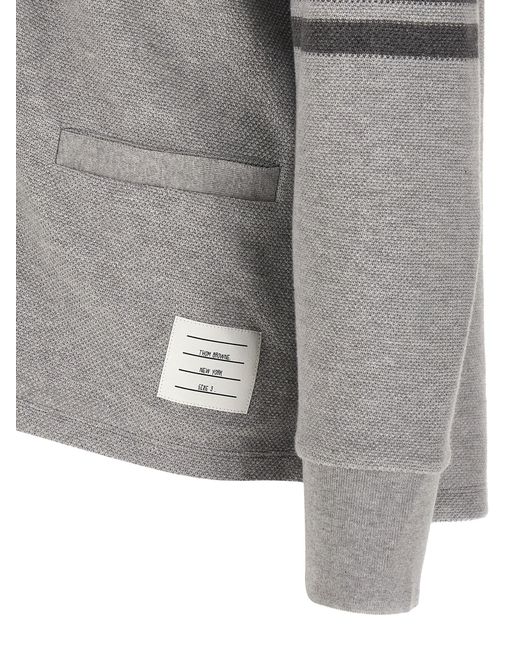 Thom Browne Gray 4Bar Cardigan for men