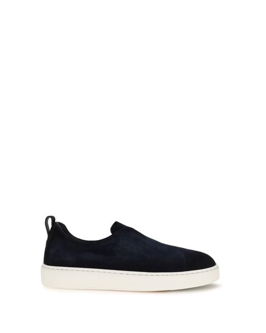 Santoni Blue Slip-On Sneakers for men
