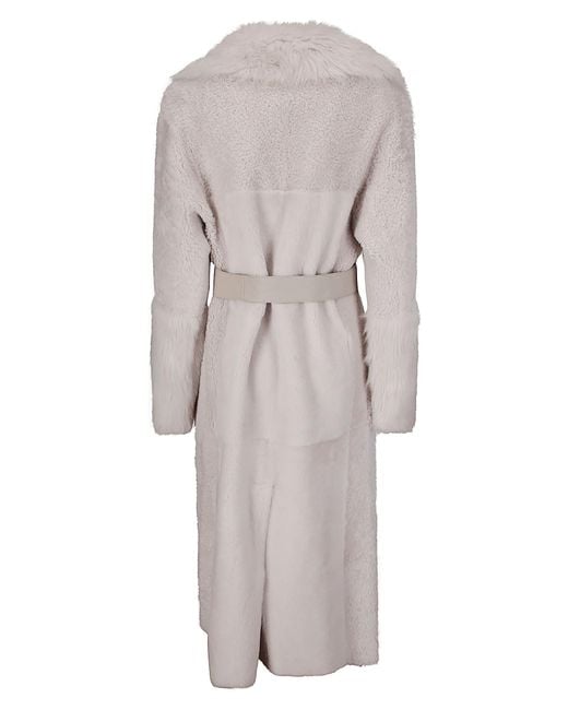 Desa Nineteenseventytwo Gray Shearling Robe Coat
