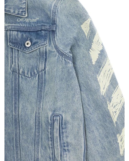 Off-White c/o Virgil Abloh Blue Jacket For Girls Cotton Coat