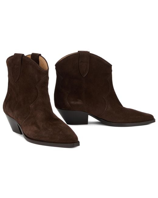 Isabel Marant Brown Ankle Boots Suede Calf Leather
