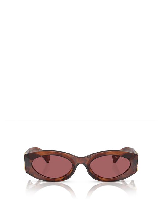 Miu Miu Pink Mu 11ws Striped Tobacco Sunglasses