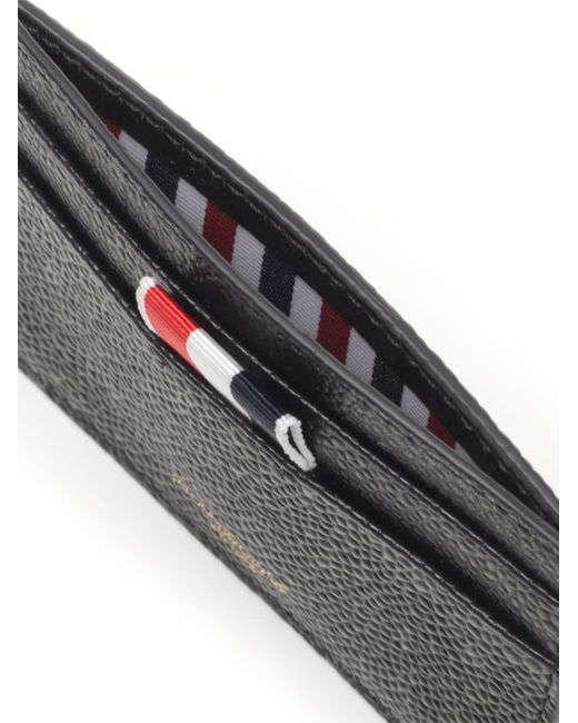 Thom Browne Black Pebble Grain Leather Card Holder for Men