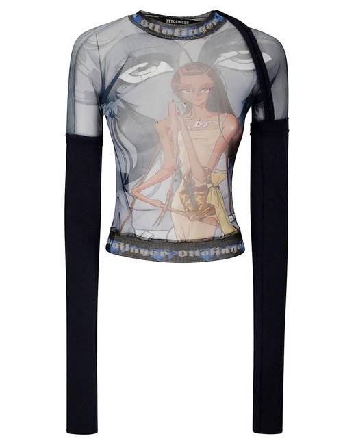 OTTOLINGER Blue Mesh Hybrid Longsleeve