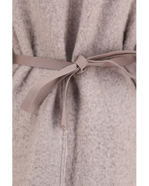 Rick Owens Multicolor Dracucollar Belted Coat