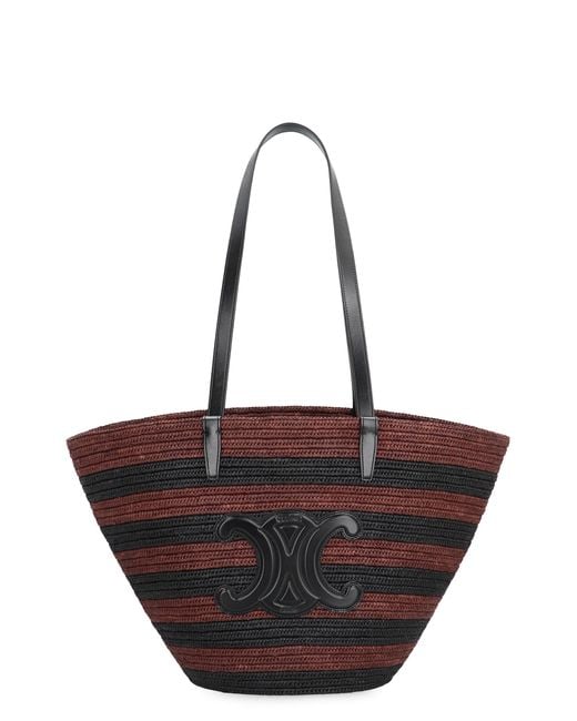 Céline Black Couffin Classic Tote Bag Raffia