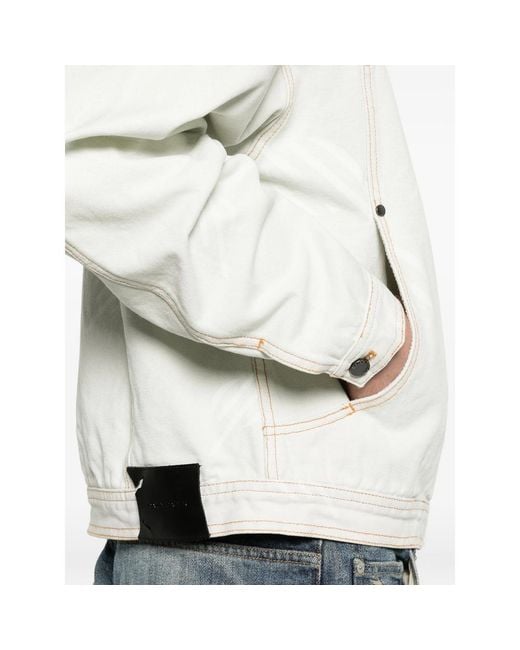 Daily Paper White Hooded Patterned Jacket for men