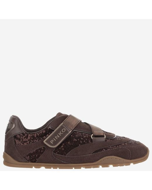 Pinko Brown Sneakers Yulia 03 Upper: Leather Trainers