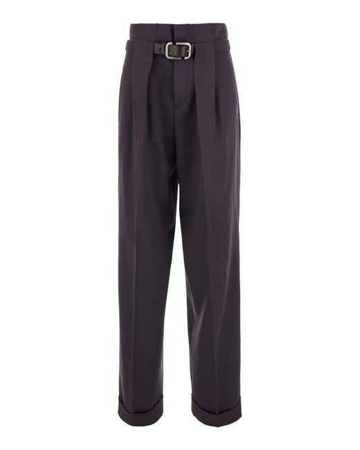 The Attico Blue Trousers Wool
