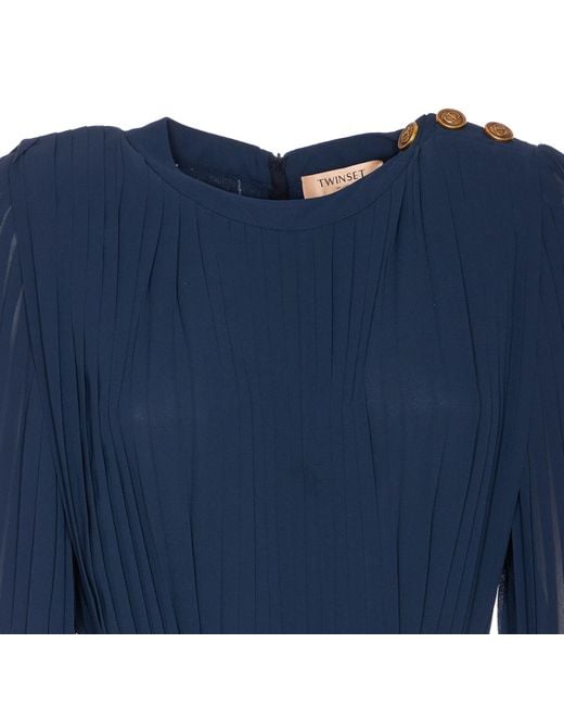 Twinset Blue Pleated Suit