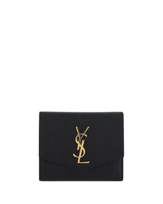 Saint Laurent Black Calfskin Wallet Calf Leather Bos Taurus