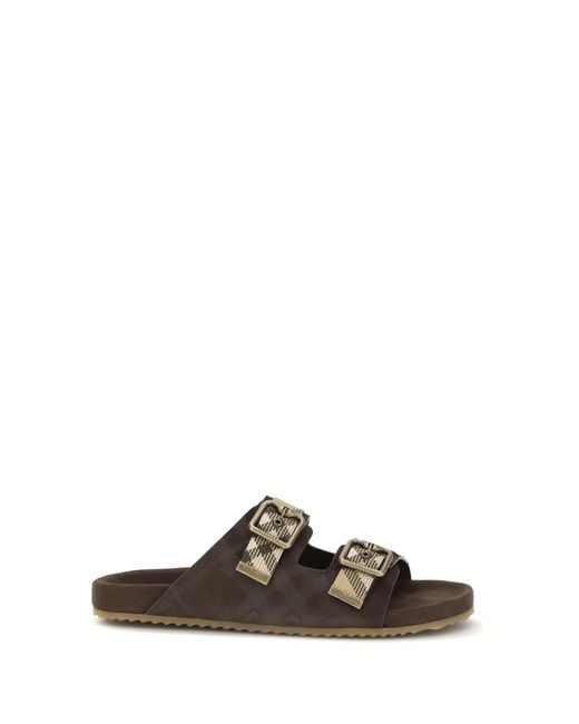 Burberry Multicolor Check Suede Urchin Sandals for men
