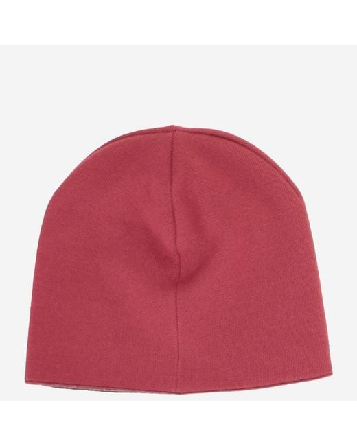 Fendi Red Reversible Wool Beanie With Logo Hat