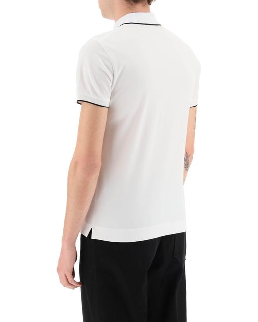 Zegna White Zegna Logoed Cotton Polo Shirt for men