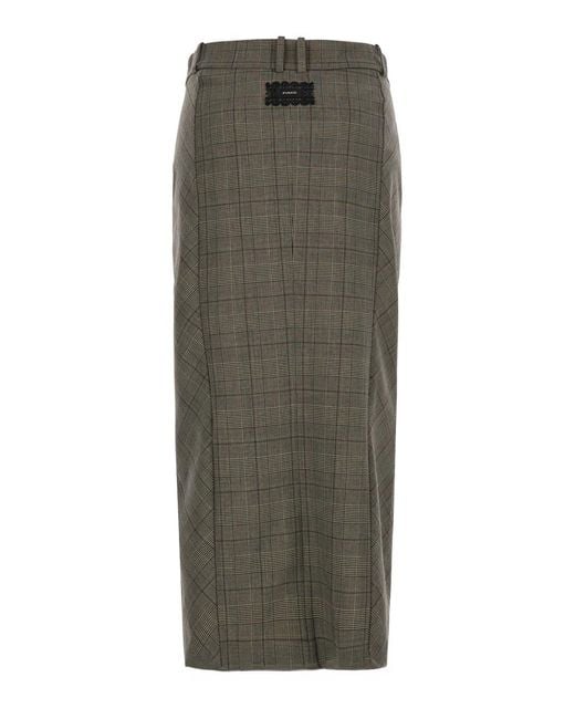 Pinko Green Skirt Wool-Blend Polyester