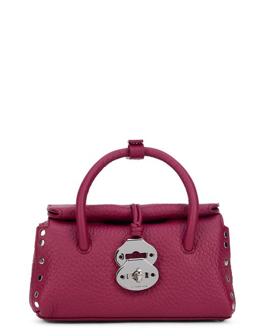Zanellato Purple Shoulder Bag Dotta Calfskin Damasco Handbags