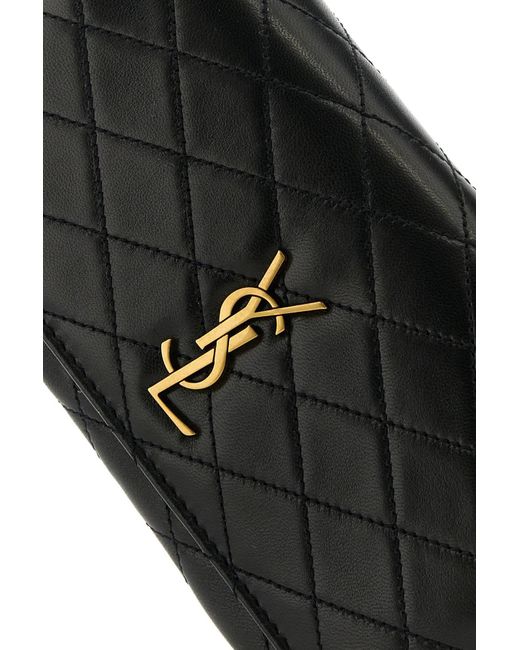 Saint Laurent Black Nappa Leather Gaby Phone Case