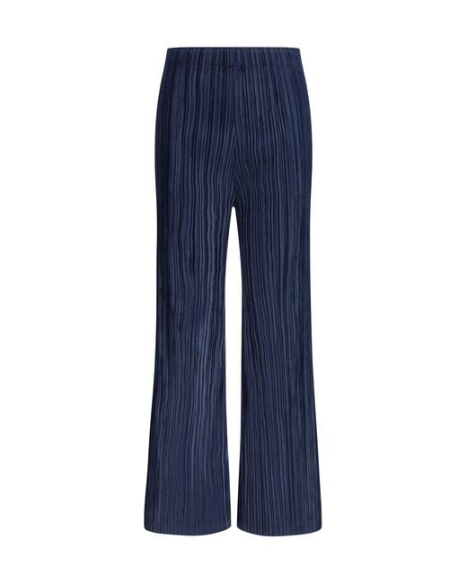 GONGDID DESIGN Blue Corduroy Palazzo Pants Polyester