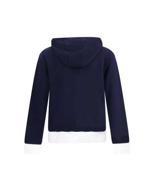 Thom Browne Blue Cotton Hoodie Sweatshirts for men