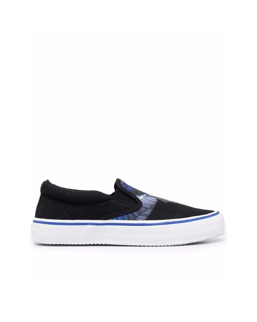 Marcelo Burlon Blue Canvas Slip On Sneakers for men