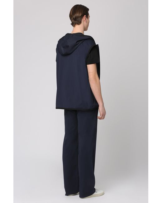 Dolce & Gabbana Blue Sporty Zipper Vest Polyamide Waistcoats & Gilets for men