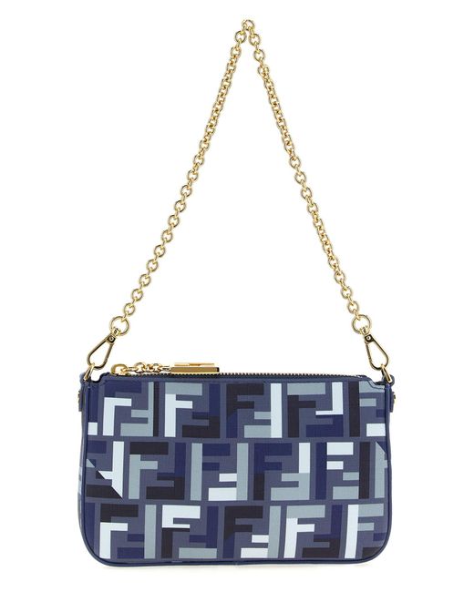 Fendi Blue 'Baguette' Pouch