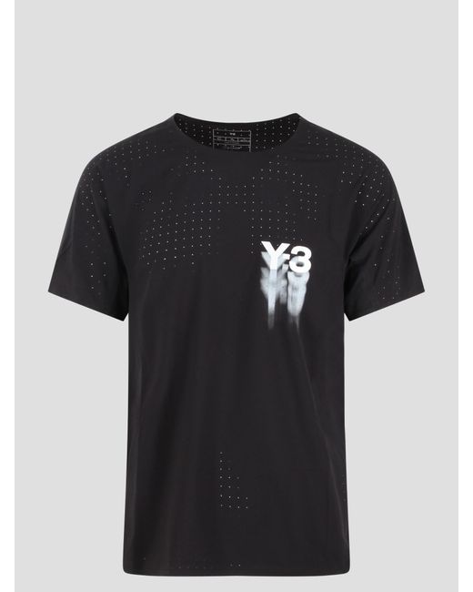 Y-3 Black M Run Ss T-shirt for men
