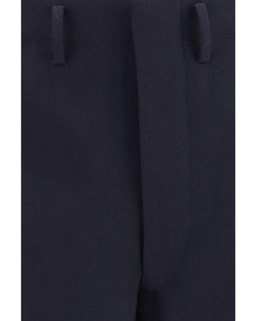 Prada Blue Tailored Trousers Fleece Wool Ovis Aries for men