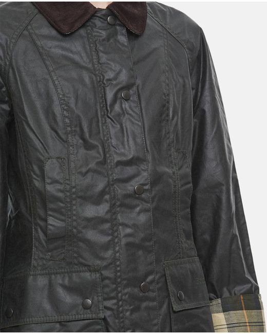 Barbour Gray Beadnell Waxed Cotton Jacket
