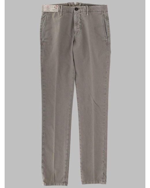 Incotex Gray Jeans With Patch Logo, Cotton Trousers for men
