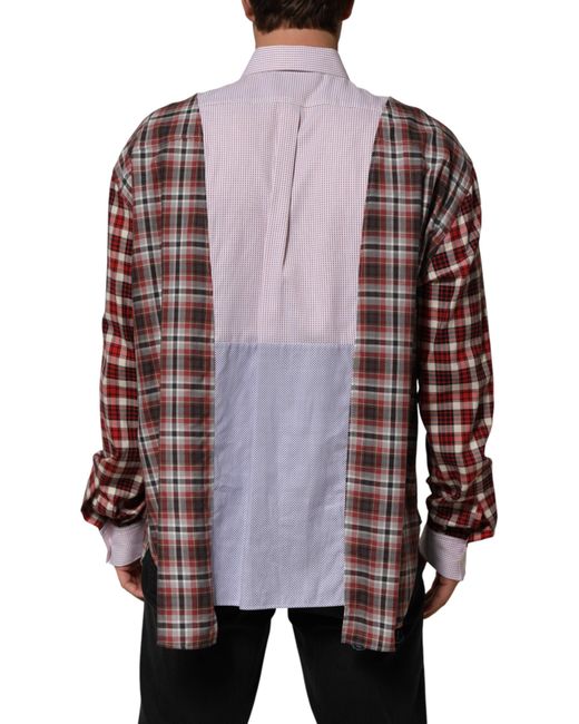 Dolce & Gabbana Cotton Collared Checkered Shirt for men
