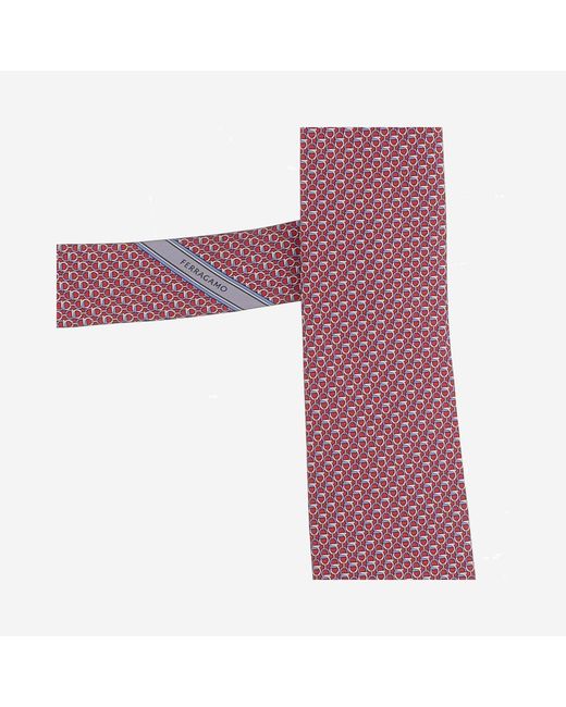 Ferragamo Purple Patterned Silk Tie, Ties & Bow for men