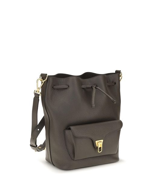 Coccinelle Gray Beat Generation Bucket Bag Calf Leather Bos Taurus