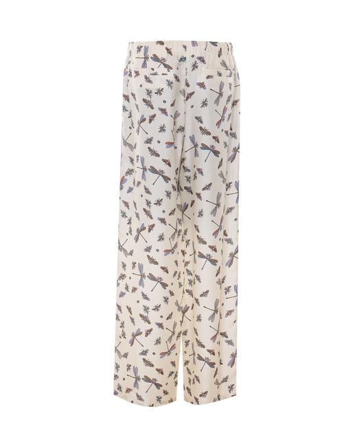 Gucci White Trousers Silk