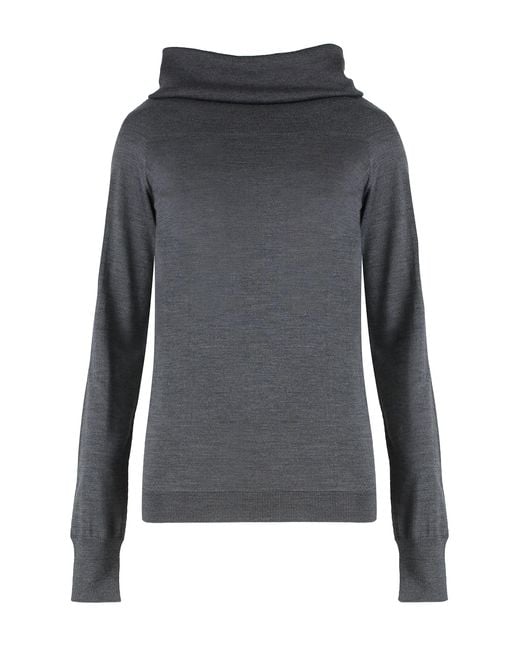 Stella McCartney Gray Turtleneck Sweater Virgin Wool